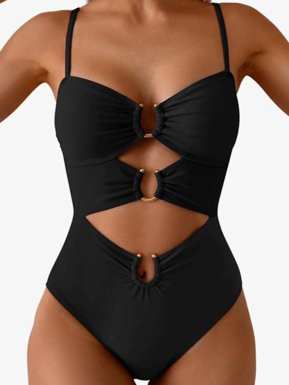 Cutout one piece monokini swimsuit